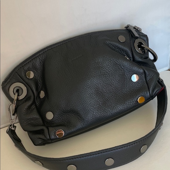 Hammitt Handbags - Hammitt Daniel Crossbody Clutch Small Black/ Gunmetal Leather Perennial Collect